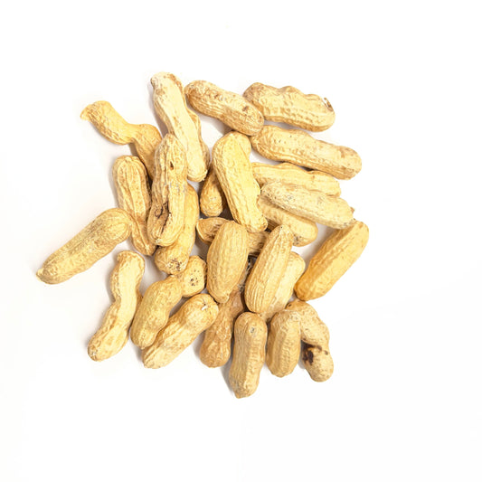 Peanuts on a white background